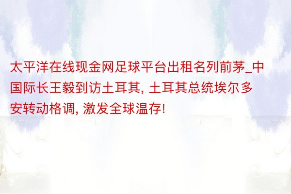 太平洋在线现金网足球平台出租名列前茅_中国际长王毅到访土耳其, 土耳其总统埃尔多安转动格调, 激发全球温存!