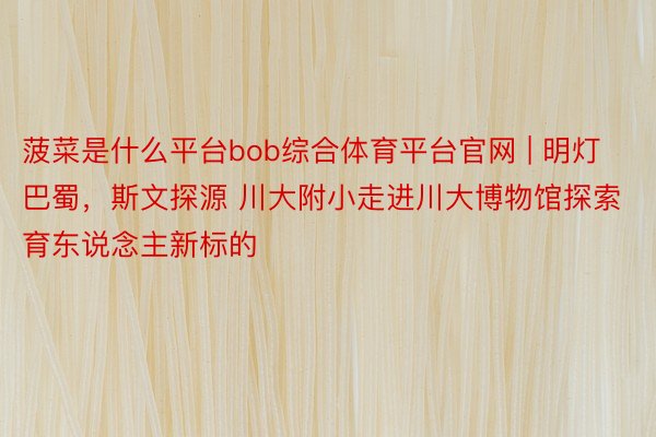 菠菜是什么平台bob综合体育平台官网 | 明灯巴蜀，斯文探源 川大附小走进川大博物馆探索育东说念主新标的