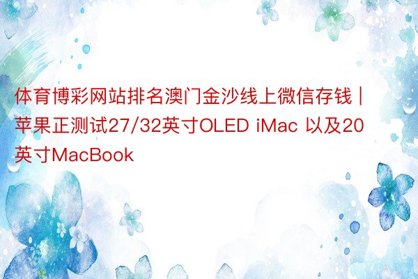 体育博彩网站排名澳门金沙线上微信存钱 | 苹果正测试27/32英寸OLED iMac 以及20英寸MacBook